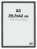 Bilderrahmen 29 7x42 cm A3 Schwarz Matt MDF Bologna Vorne Messe | Yourdecoration.de