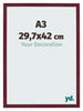 Bilderrahmen 29 7x42 cm A3 Weinrot Gewischt MDF Bologna Vorne Messe | Yourdecoration.de