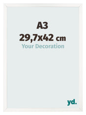 Bilderrahmen 29 7x42 cm A3 Weiss Hochglanz MDF Bologna Vorne Messe | Yourdecoration.de