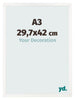 Bilderrahmen 29 7x42 cm A3 Weiss Hochglanz MDF Bologna Vorne Messe | Yourdecoration.de