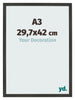 Bilderrahmen 29 7x42cm A3 Antrazit MDF Bologna Vorne Messe | Yourdecoration.de