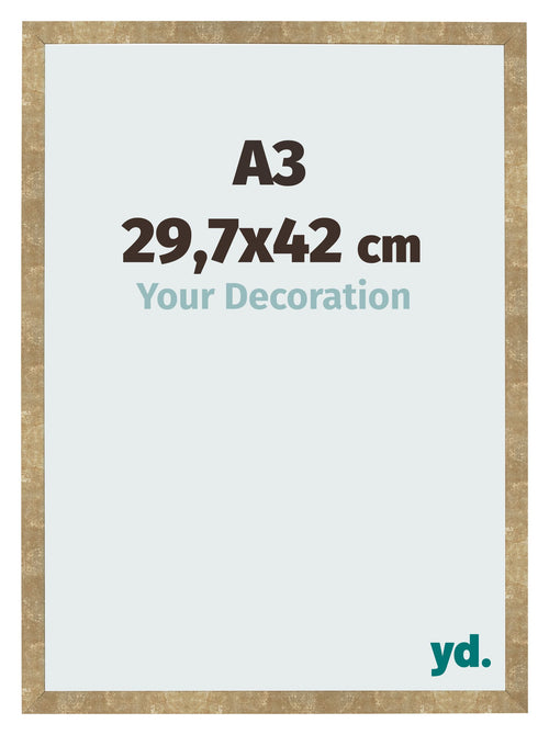 Bilderrahmen 29 7x42cm A3 Gold Antik MDF Bologna Vorne Messe | Yourdecoration.de