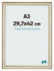 Bilderrahmen 29 7x42cm A3 Metallglanz MDF Lazio Vorne Messe | Yourdecoration.de