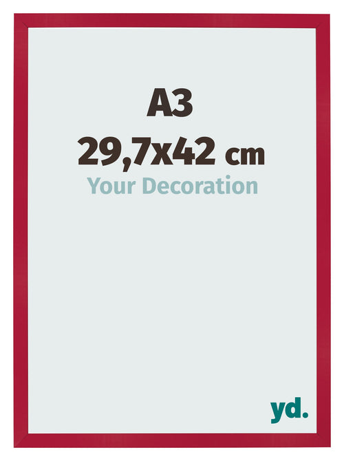 Bilderrahmen 29 7x42cm A3 Rot MDF Bologna Vorne Messe | Yourdecoration.de