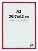 Bilderrahmen 29 7x42cm A3 Rot MDF Bologna Vorne Messe | Yourdecoration.de