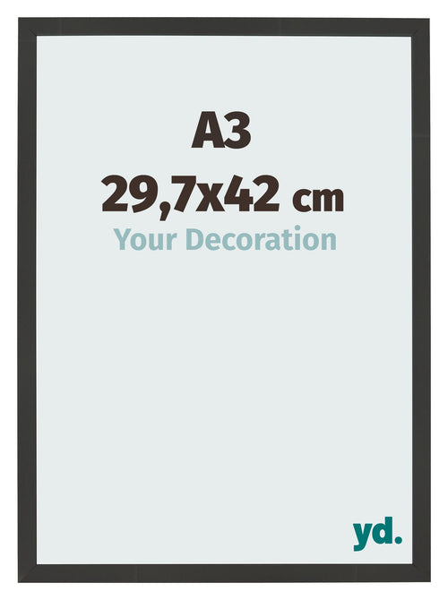 Bilderrahmen 29 7x42cm A3 Schwarz Gemasert MDF Bologna Vorne Messe | Yourdecoration.de
