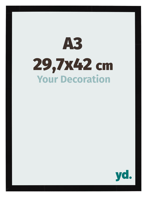 Bilderrahmen 29 7x42cm A3 Schwarz Hochglanz MDF Bologna Vorne Messe | Yourdecoration.de
