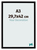 Bilderrahmen 29 7x42cm A3 Schwarz Hochglanz MDF Bologna Vorne Messe | Yourdecoration.de