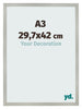 Bilderrahmen 29 7x42cm A3 Silber Matt MDF Bologna Vorne Messe | Yourdecoration.de