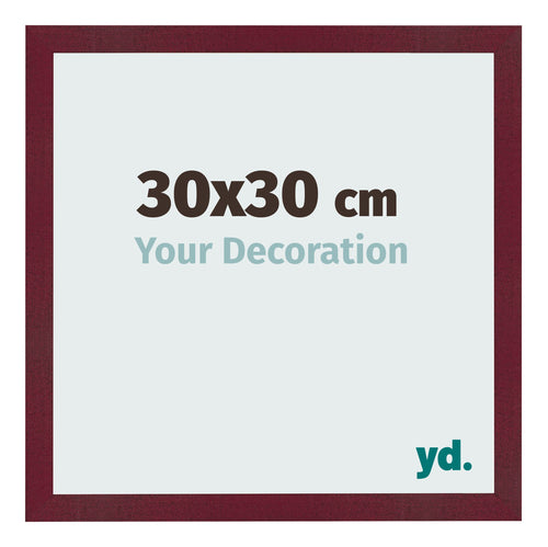 Bilderrahmen 30x30 cm Weinrot Gewischt MDF Bologna Vorne Messe | Yourdecoration.de