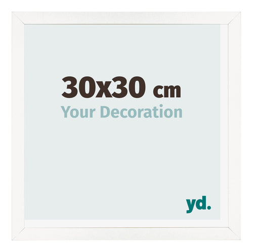 Bilderrahmen 30x30 cm Weiss Hochglanz MDF Bologna Vorne Messe | Yourdecoration.de