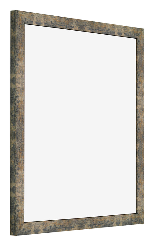 Bilderrahmen 30x30cm Blau Gold Meliert MDF Bologna Vorne Schrag | Yourdecoration.de
