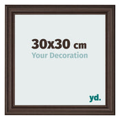 Bilderrahmen 30x30cm Eiche Dunkel MDF Lazio Vorne Messe | Yourdecoration.de