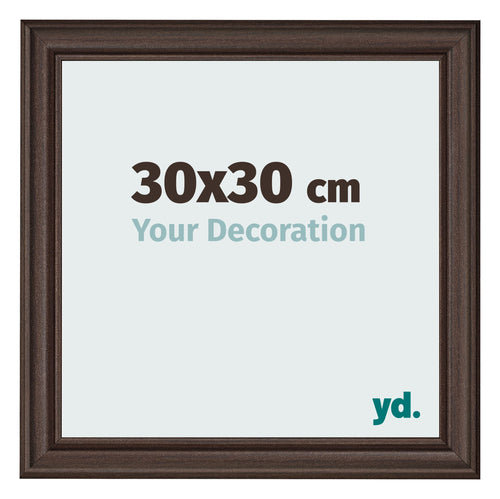 Bilderrahmen 30x30cm Eiche Dunkel MDF Lazio Vorne Messe | Yourdecoration.de