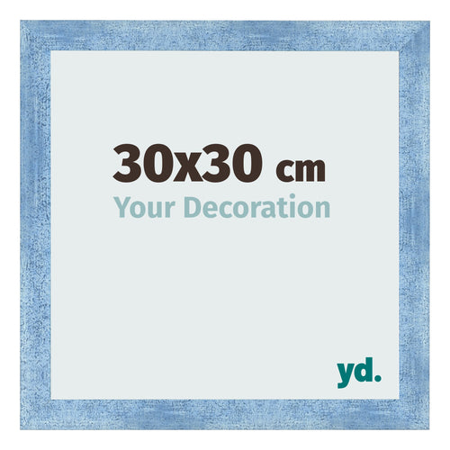 Bilderrahmen 30x30cm Hellblau Gewischt MDF Pisa Vorne Messe | Yourdecoration.de