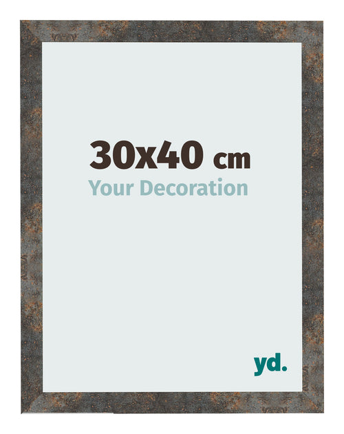 Bilderrahmen 30x40 cm Oxidiertes Metall MDF Bologna Vorne Messe | Yourdecoration.de