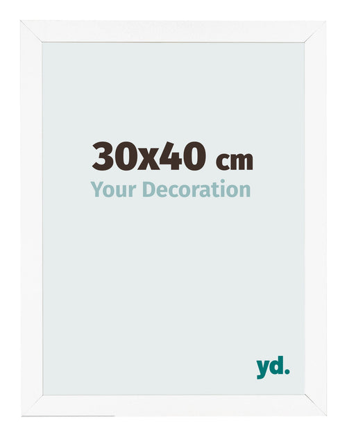 Bilderrahmen 30x40 cm Weiss Matt MDF Bologna Vorne Messe | Yourdecoration.de