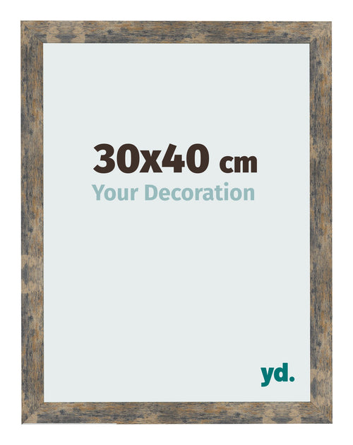 Bilderrahmen 30x40cm Blau Gold Meliert MDF Bologna Vorne Messe | Yourdecoration.de