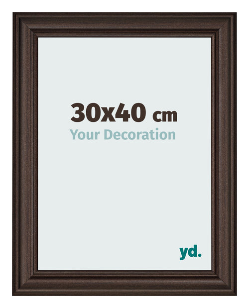 Bilderrahmen 30x40cm Eiche Dunkel MDF Lazio Vorne Messe | Yourdecoration.de