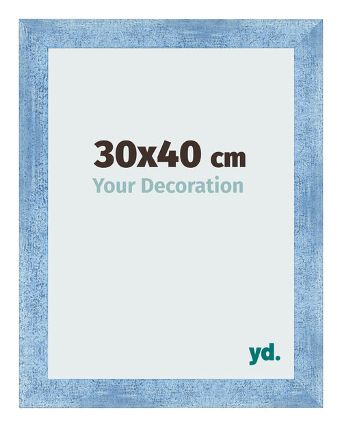 Bilderrahmen 30x40cm Hellblau Gewischt MDF Pisa Vorne Messe | Yourdecoration.de