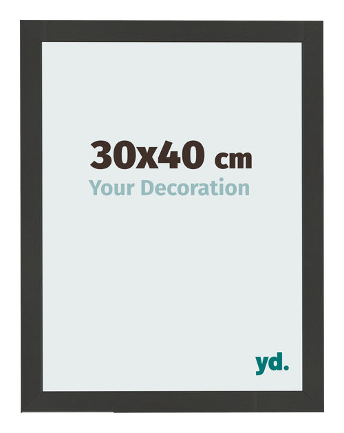 Bilderrahmen 30x40cm Schwarz Gemasert MDF Bologna Vorne Messe | Yourdecoration.de