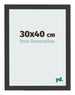 Bilderrahmen 30x40cm Schwarz Gemasert MDF Bologna Vorne Messe | Yourdecoration.de