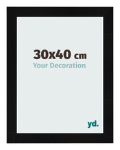 Bilderrahmen 30x40cm Schwarz Silber Poliert MDF Pisa Vorne Messe | Yourdecoration.de