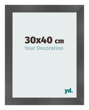 Bilderrahmen 30x40cm Schwarz Silber Poliert MDF Pisa Vorne Messe | Yourdecoration.de