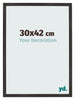 Bilderrahmen 30x42 cm Schwarz Matt MDF Bologna Vorne Messe | Yourdecoration.de