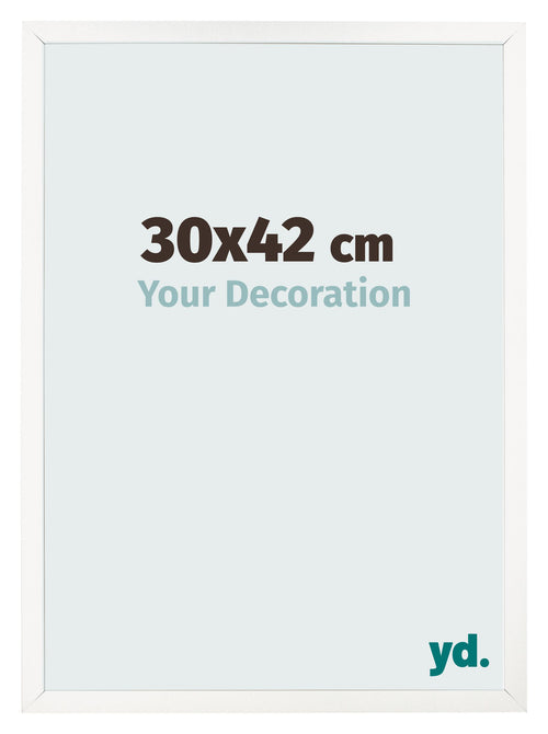 Bilderrahmen 30x42 cm Weiss Hochglanz MDF Bologna Vorne Messe | Yourdecoration.de