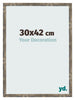 Bilderrahmen 30x42cm Blau Gold Meliert MDF Bologna Vorne Messe | Yourdecoration.de