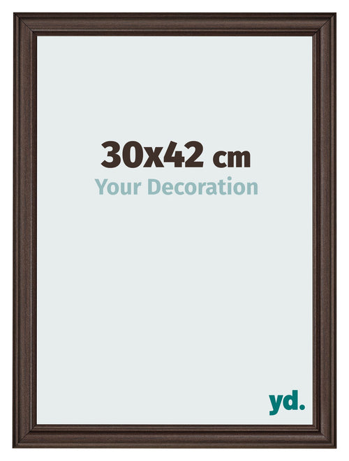 Bilderrahmen 30x42cm Eiche Dunkel MDF Lazio Vorne Messe | Yourdecoration.de