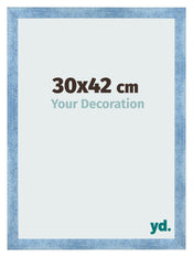 Bilderrahmen 30x42cm Hellblau Gewischt MDF Pisa Vorne Messe | Yourdecoration.de