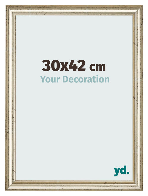 Bilderrahmen 30x42cm Metallglanz MDF Lazio Vorne Messe | Yourdecoration.de