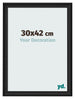 Bilderrahmen 30x42cm Schwarz Gemasert MDF Lazio Vorne Messe | Yourdecoration.de