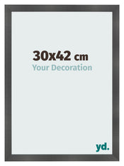 Bilderrahmen 30x42cm Schwarz Silber Poliert MDF Pisa Vorne Messe | Yourdecoration.de