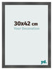 Bilderrahmen 30x42cm Schwarz Silber Poliert MDF Pisa Vorne Messe | Yourdecoration.de