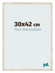 Bilderrahmen 30x42cm Weiß Vintage MDF Bologna Vorne Messe | Yourdecoration.de