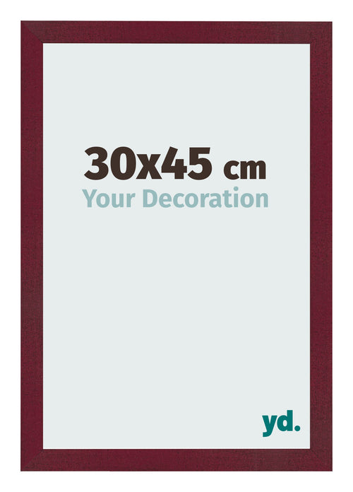 Bilderrahmen 30x45 cm Weinrot Gewischt MDF Bologna Vorne Messe | Yourdecoration.de