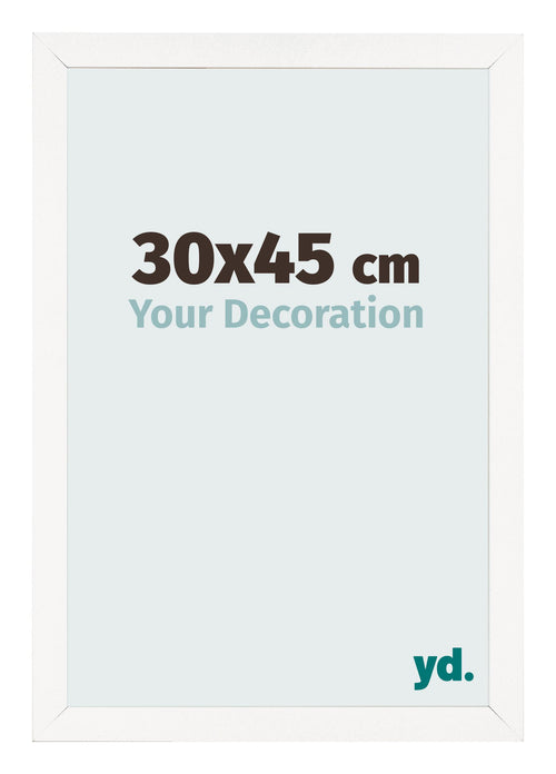 Bilderrahmen 30x45 cm Weiss Hochglanz MDF Bologna Vorne Messe | Yourdecoration.de