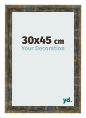 Bilderrahmen 30x45cm Blau Gold Meliert MDF Pisa Vorne Messe | Yourdecoration.de