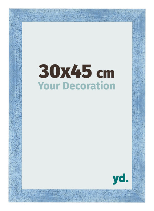 Bilderrahmen 30x45cm Hellblau Gewischt MDF Pisa Vorne Messe | Yourdecoration.de