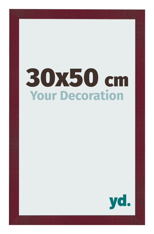 Bilderrahmen 30x50 cm Weinrot Gewischt MDF Bologna Vorne Messe | Yourdecoration.de