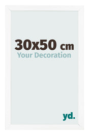 Bilderrahmen 30x50 cm Weiss Matt MDF Bologna Vorne Messe | Yourdecoration.de