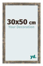 Bilderrahmen 30x50cm Blau Gold Meliert MDF Bologna Vorne Messe | Yourdecoration.de