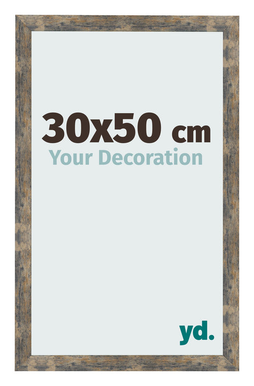 Bilderrahmen 30x50cm Blau Gold Meliert MDF Bologna Vorne Messe | Yourdecoration.de