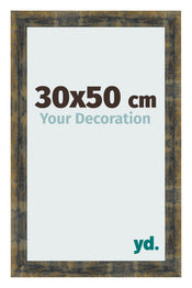 Bilderrahmen 30x50cm Blau Gold Meliert MDF Pisa Vorne Messe | Yourdecoration.de