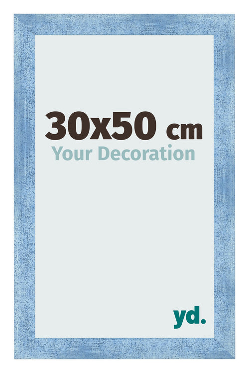 Bilderrahmen 30x50cm Hellblau Gewischt MDF Pisa Vorne Messe | Yourdecoration.de