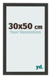 Bilderrahmen 30x50cm Schwarz Gemasert MDF Bologna Vorne Messe | Yourdecoration.de