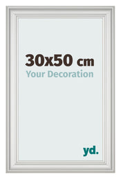 Bilderrahmen 30x50cm Weiss Gewischt MDF Lazio Vorne Messe | Yourdecoration.de